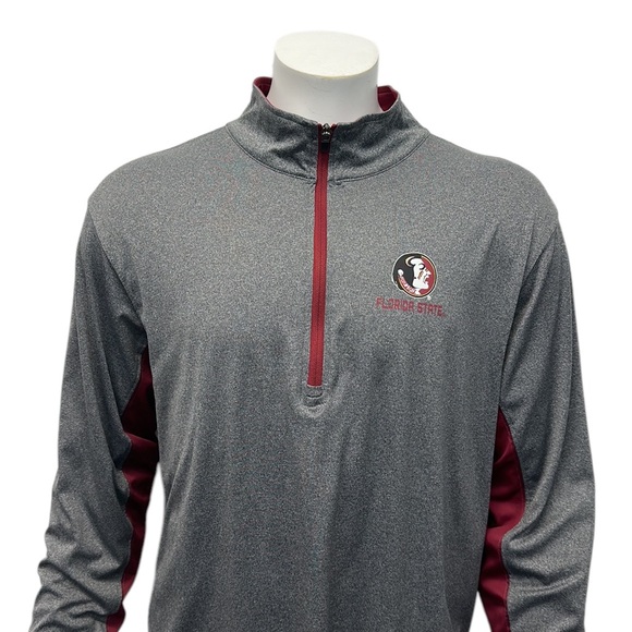 Florida State Seminoles Gray Garnet Colosseum Pullover 1/4 Zip Jacket Shirt XL - Picture 8 of 12